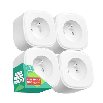 Meross WiFi Smart Plug (Type E) 16A, Compatible with Alexa, Google Home & SmartThings, Timer & Remote Control Socket, (Pack of 4 Pieces) - Imported from UK